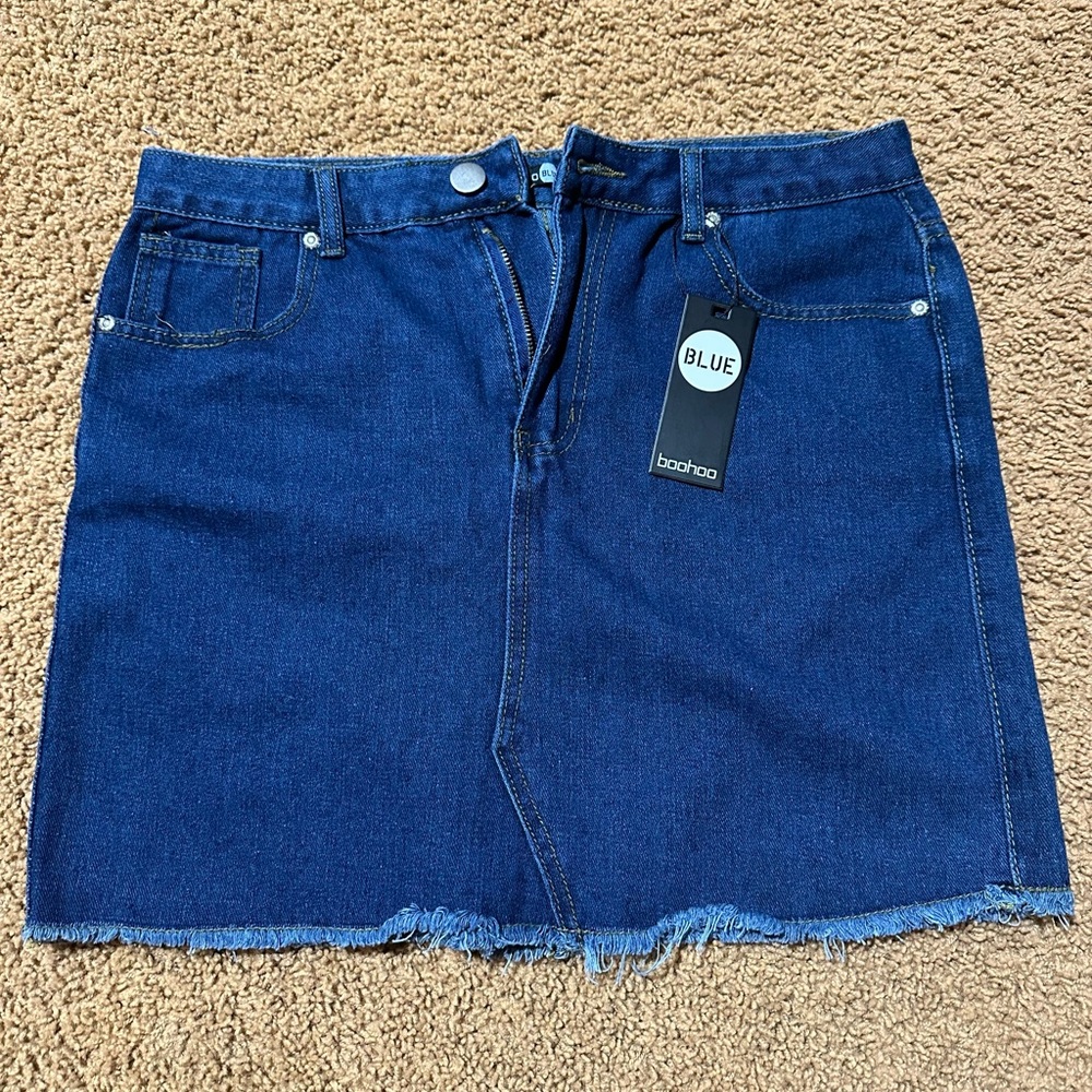 Boohoo Blue Mini Skirt Casual Chic